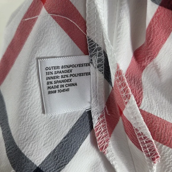 Lady Hagen Golf Skort Blue Plaid Size 10 Sides Pockets White And Red Strech - Picture 16 of 16